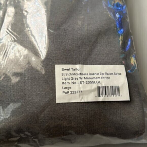 NWT Swet Tailor Men's Gray Pullover Stretch Microfleece Quarter Zip Size Large - Picture 6 of 7